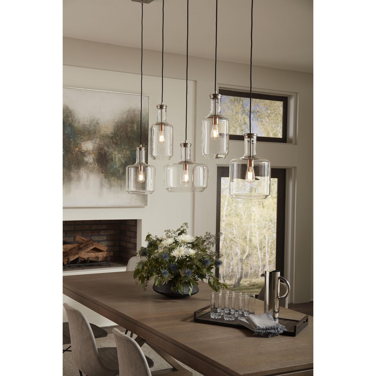 Latrobe Collection One-Light Brushed Nickel Clear Glass Coastal 